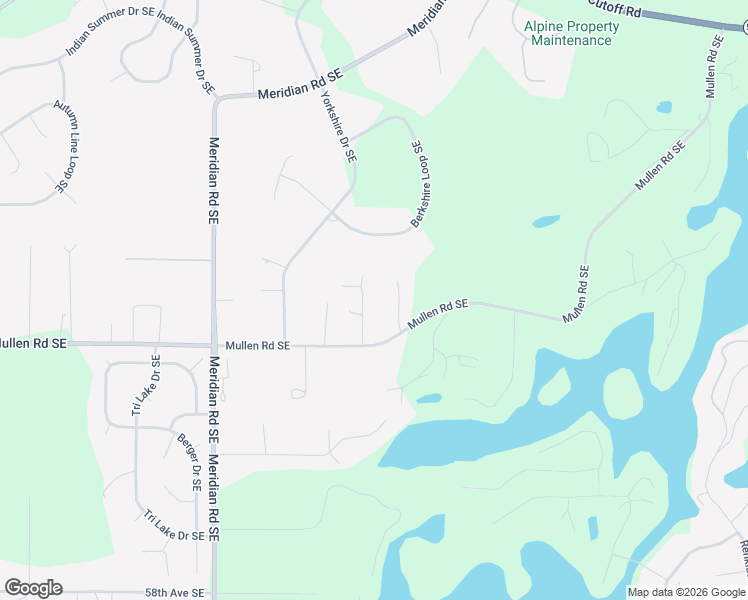 map of restaurants, bars, coffee shops, grocery stores, and more near 9802 Mullen Road Southeast in Olympia