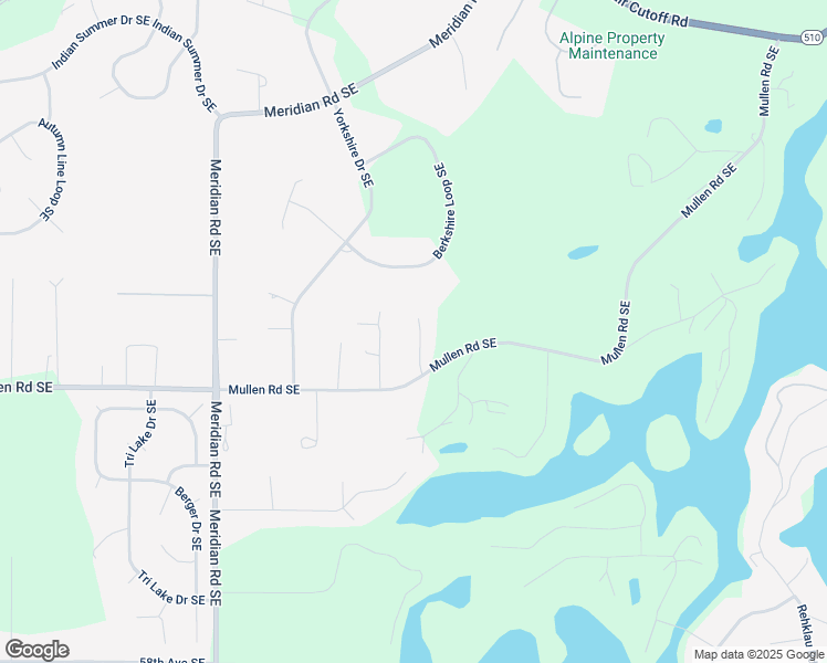 map of restaurants, bars, coffee shops, grocery stores, and more near 9802 Mullen Road Southeast in Olympia