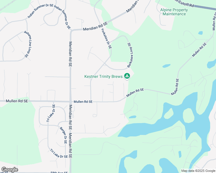 map of restaurants, bars, coffee shops, grocery stores, and more near 9806 Mullen Road Southeast in Olympia