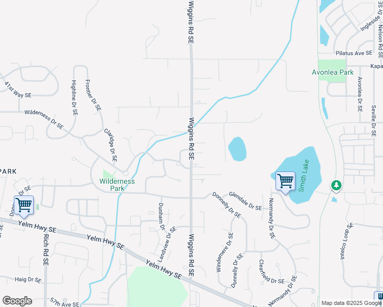 map of restaurants, bars, coffee shops, grocery stores, and more near 4528 Wiggins Road Southeast in Olympia