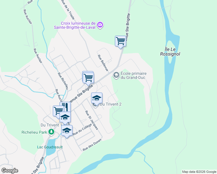 map of restaurants, bars, coffee shops, grocery stores, and more near 25 Rue des Alpes in Capitale-Nationale