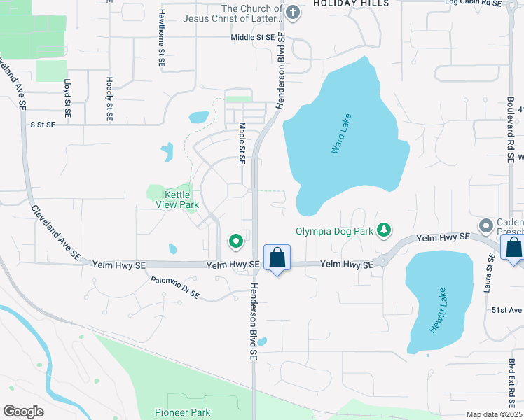 map of restaurants, bars, coffee shops, grocery stores, and more near in Olympia