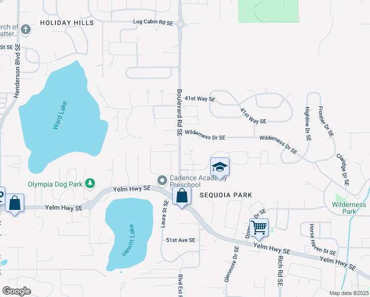 map of restaurants, bars, coffee shops, grocery stores, and more near 4440 Governor Lane Southeast in Olympia