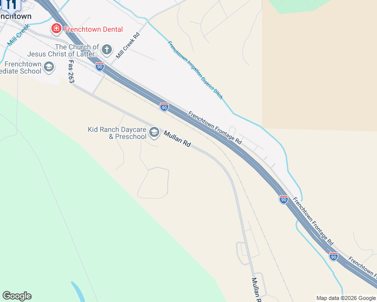 map of restaurants, bars, coffee shops, grocery stores, and more near 15655 Mullan Road in Missoula