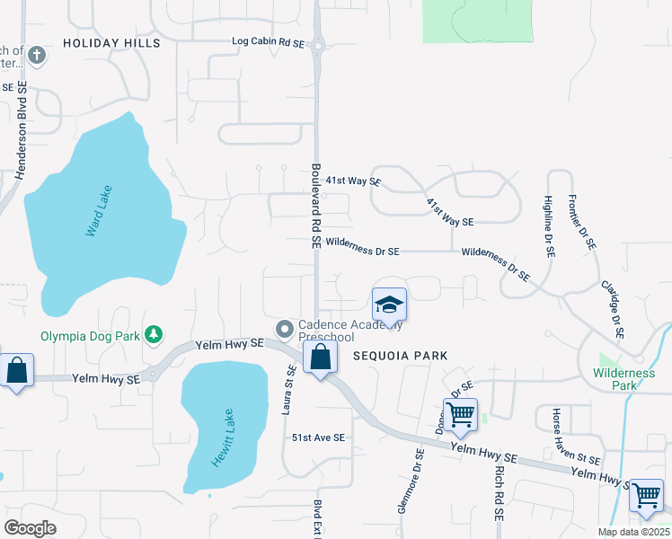 map of restaurants, bars, coffee shops, grocery stores, and more near 4440 Governor Lane Southeast in Olympia