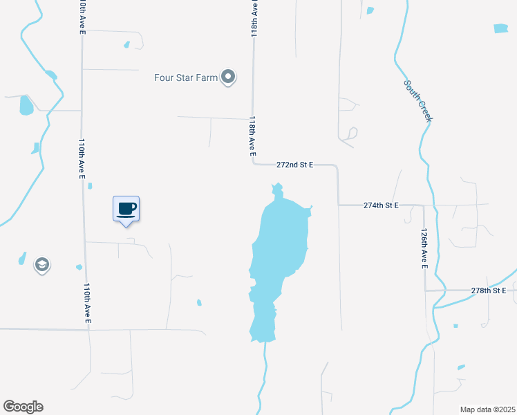 map of restaurants, bars, coffee shops, grocery stores, and more near 11810 272nd Street East in Graham