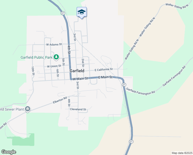 map of restaurants, bars, coffee shops, grocery stores, and more near A St in Garfield