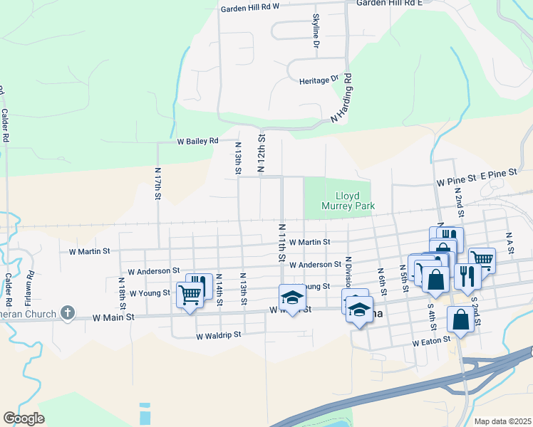 map of restaurants, bars, coffee shops, grocery stores, and more near 409 North 12th Street in Elma