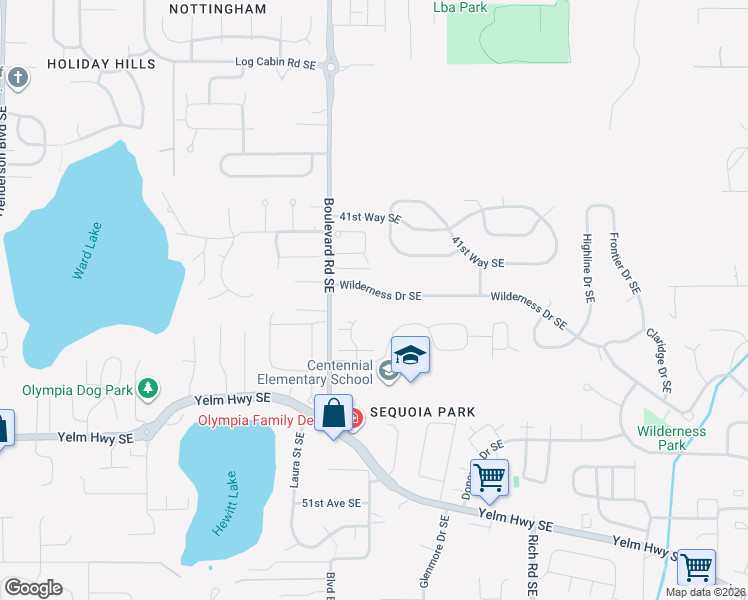 map of restaurants, bars, coffee shops, grocery stores, and more near 4429 Governor Lane Southeast in Olympia