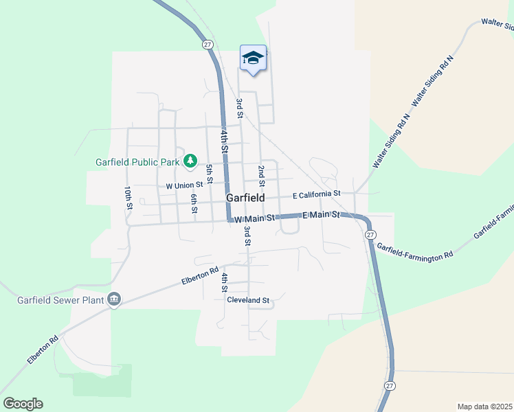 map of restaurants, bars, coffee shops, grocery stores, and more near 211 West Main Street in Garfield