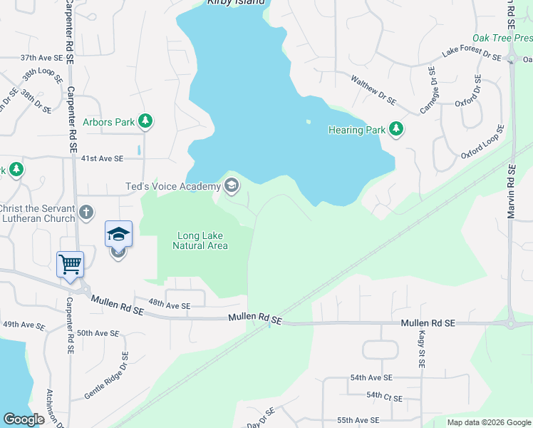 map of restaurants, bars, coffee shops, grocery stores, and more near 4342 Afflerbaugh Drive Southeast in Olympia