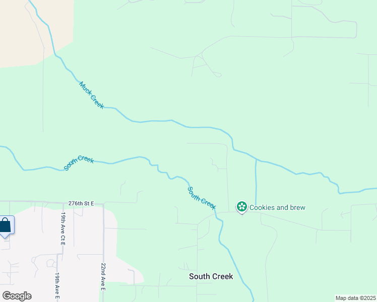 map of restaurants, bars, coffee shops, grocery stores, and more near 2600 273rd Street East in Spanaway