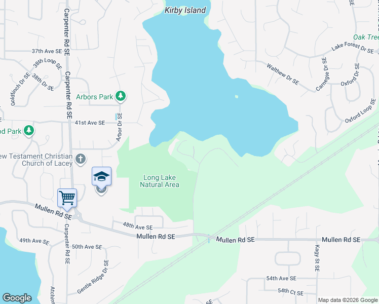 map of restaurants, bars, coffee shops, grocery stores, and more near 7926 Lorna Drive Southeast in Lacey