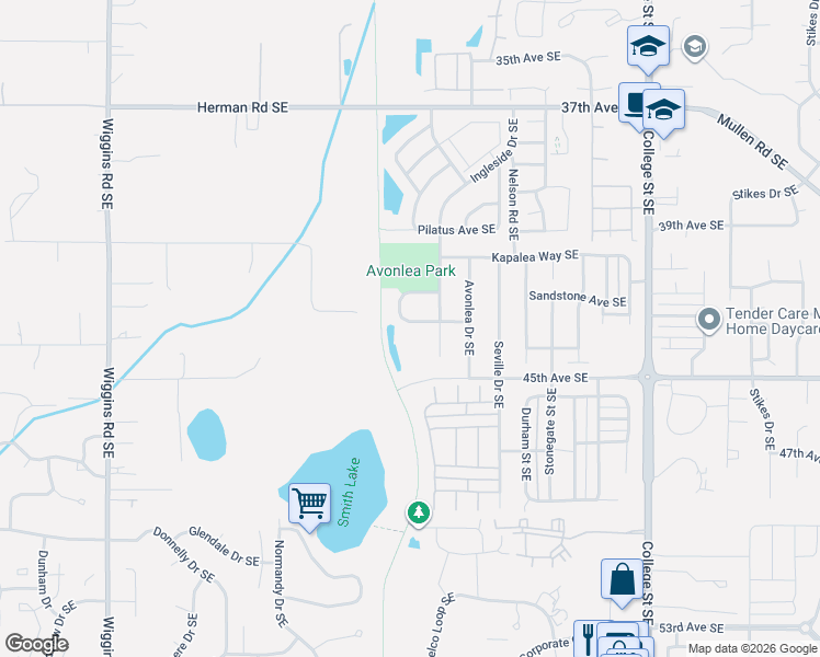 map of restaurants, bars, coffee shops, grocery stores, and more near 4142 Ingleside Loop Southeast in Lacey