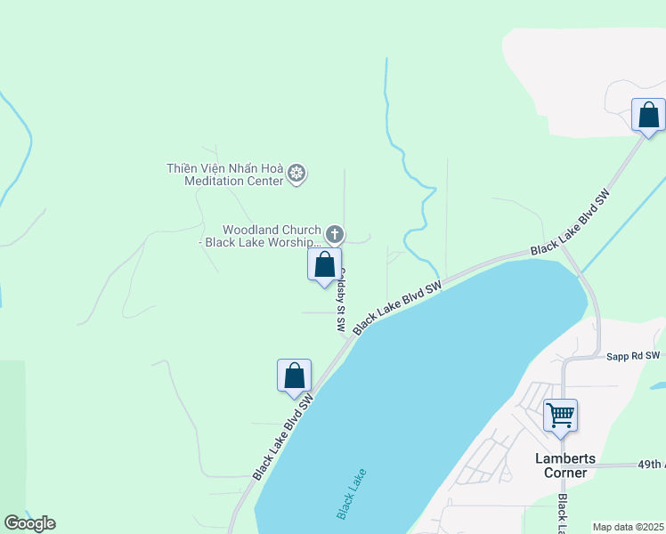 map of restaurants, bars, coffee shops, grocery stores, and more near 4233 Goldsby Street Southwest in Olympia