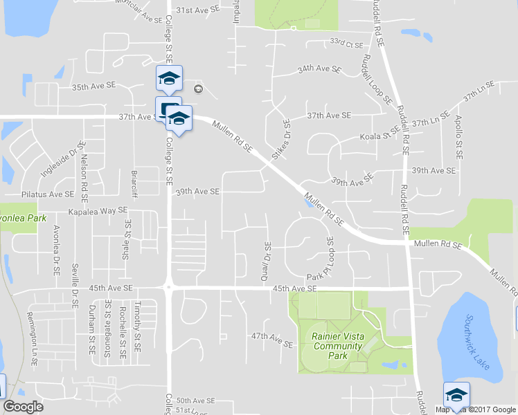 map of restaurants, bars, coffee shops, grocery stores, and more near 4005-4007 Quail Drive Southeast in Lacey
