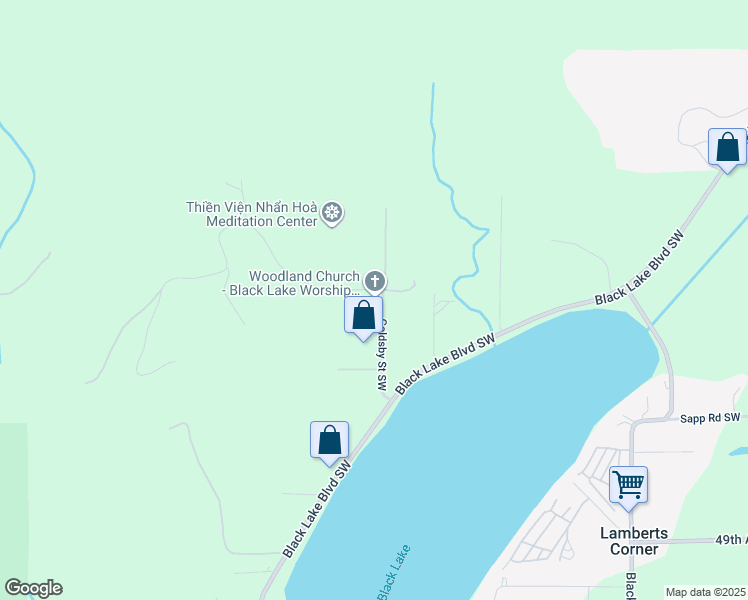 map of restaurants, bars, coffee shops, grocery stores, and more near 4233 Goldsby Street Southwest in Olympia