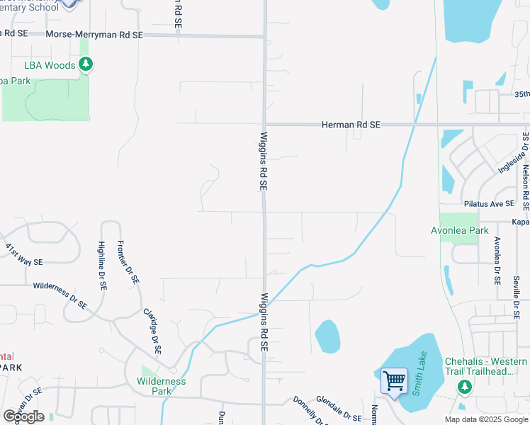 map of restaurants, bars, coffee shops, grocery stores, and more near Wiggins Rd SE & 40th Ave SE in Olympia