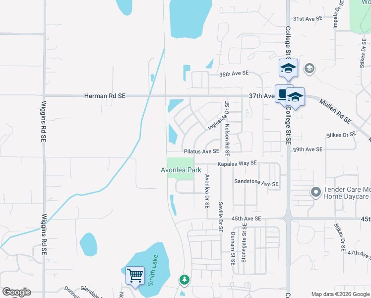 map of restaurants, bars, coffee shops, grocery stores, and more near 3914 Rossberg Street Southeast in Lacey