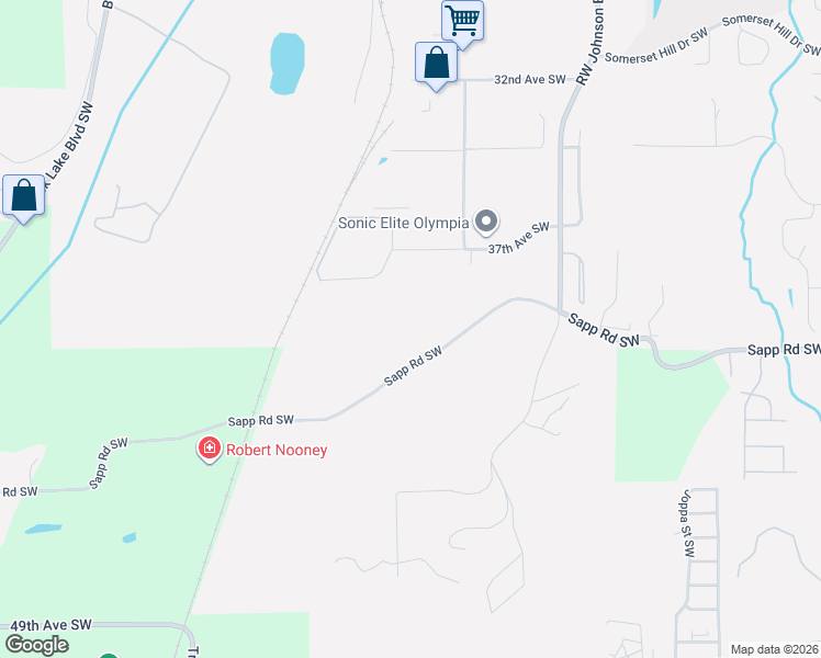 map of restaurants, bars, coffee shops, grocery stores, and more near 2924 Sapp Road Southwest in Tumwater