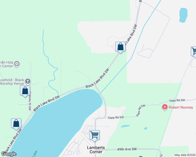 map of restaurants, bars, coffee shops, grocery stores, and more near 3923 Black Lake Boulevard Southwest in Tumwater