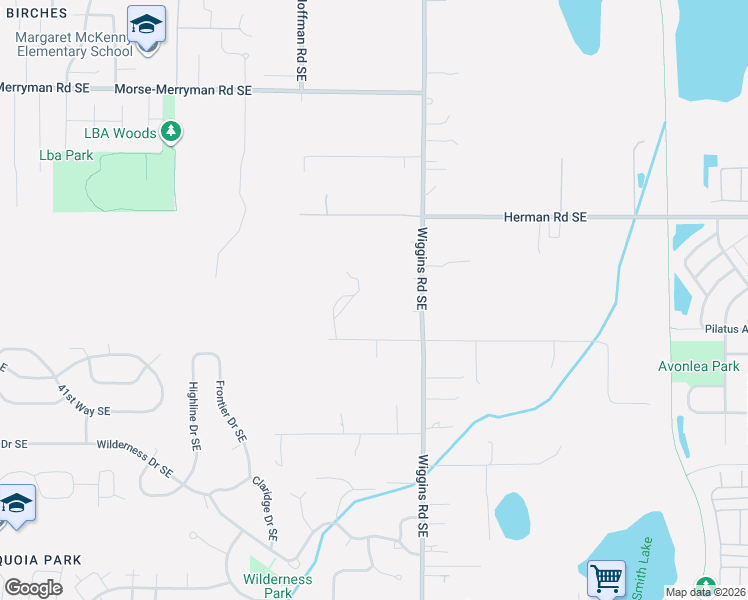 map of restaurants, bars, coffee shops, grocery stores, and more near 3430 40th Avenue Southeast in Olympia