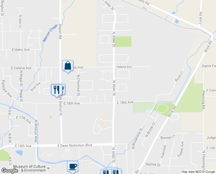 map of restaurants, bars, coffee shops, grocery stores, and more near 1018 East 19th Avenue in Ellensburg