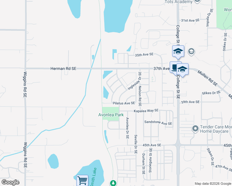 map of restaurants, bars, coffee shops, grocery stores, and more near 3914 Rossberg Street Southeast in Lacey