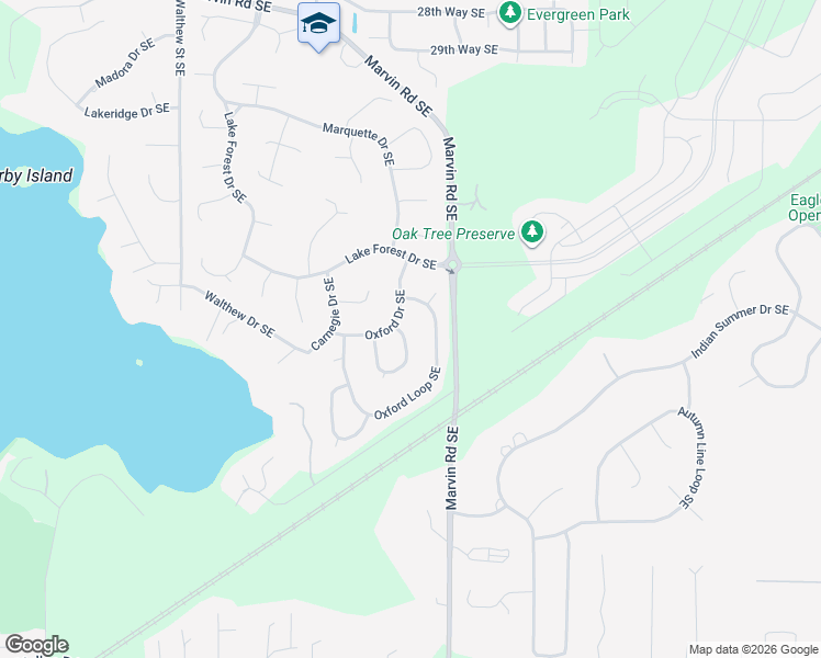 map of restaurants, bars, coffee shops, grocery stores, and more near 3710 Vassar Loop Southeast in Olympia