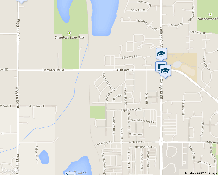 map of restaurants, bars, coffee shops, grocery stores, and more near 3800 Rossberg Street Southeast in Lacey