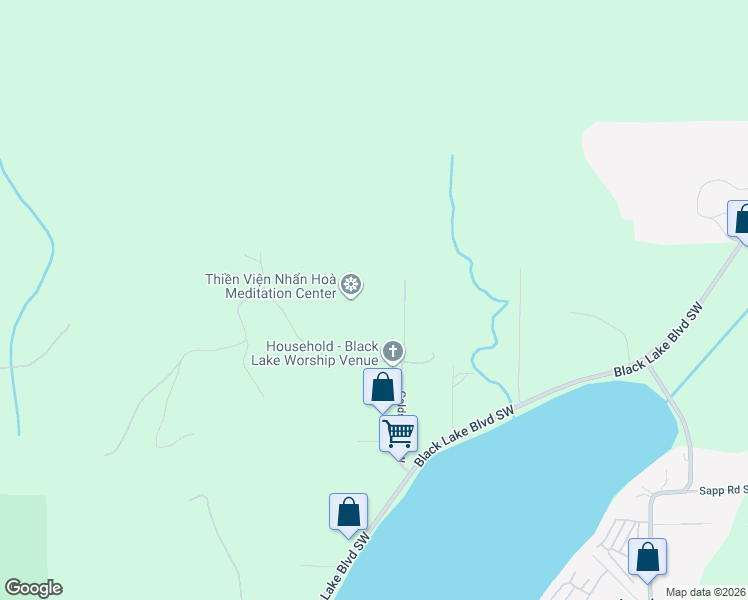 map of restaurants, bars, coffee shops, grocery stores, and more near 3709 Goldsby Street Southwest in Olympia