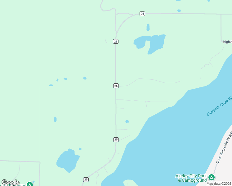 map of restaurants, bars, coffee shops, grocery stores, and more near County 25 in Akeley