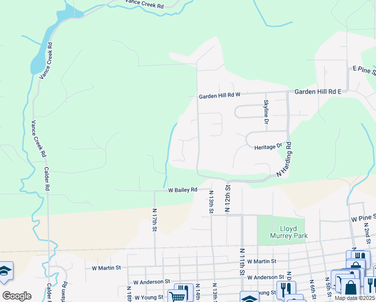 map of restaurants, bars, coffee shops, grocery stores, and more near 13 Ridgeview Lane in Elma