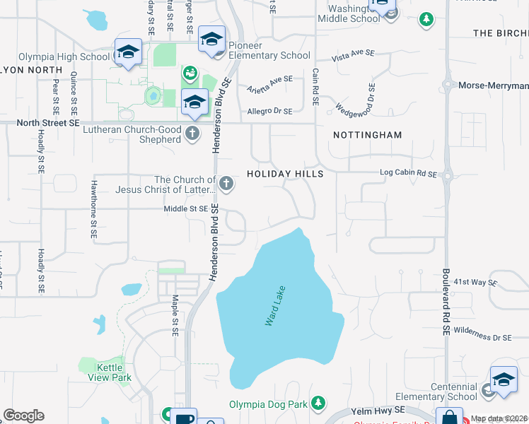 map of restaurants, bars, coffee shops, grocery stores, and more near in Olympia