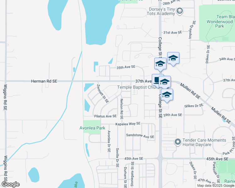 map of restaurants, bars, coffee shops, grocery stores, and more near 3933 Ingleside Drive Southeast in Lacey