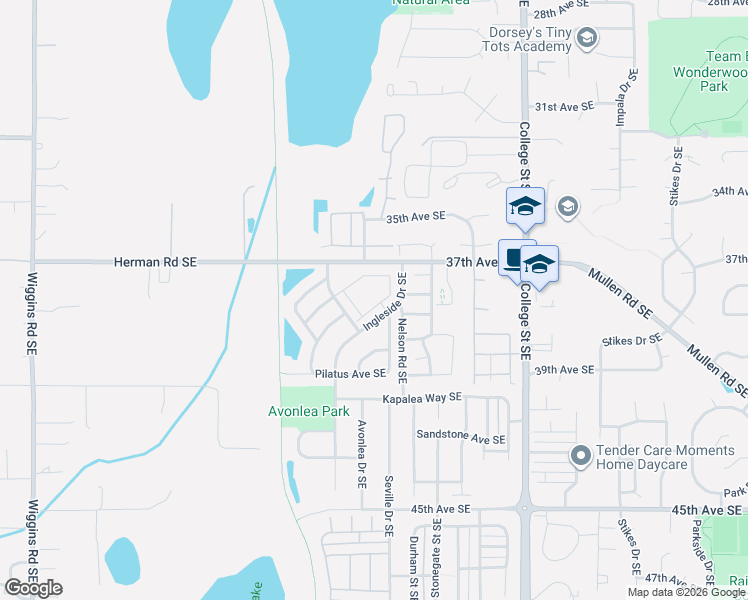 map of restaurants, bars, coffee shops, grocery stores, and more near 3718 Wardell Lane Southeast in Lacey