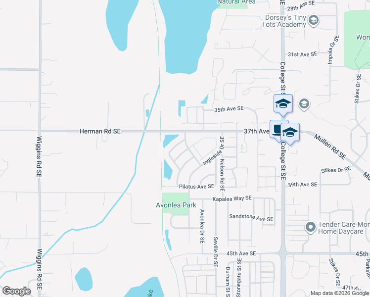 map of restaurants, bars, coffee shops, grocery stores, and more near 3809 Wildspitz Street Southeast in Lacey