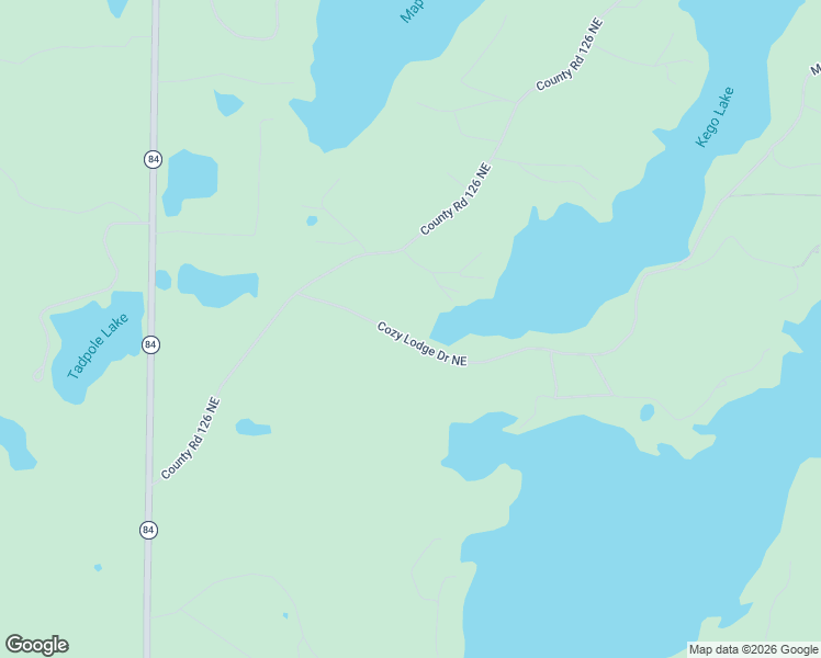 map of restaurants, bars, coffee shops, grocery stores, and more near 1604 Cozy Lodge Drive Northeast in Longville