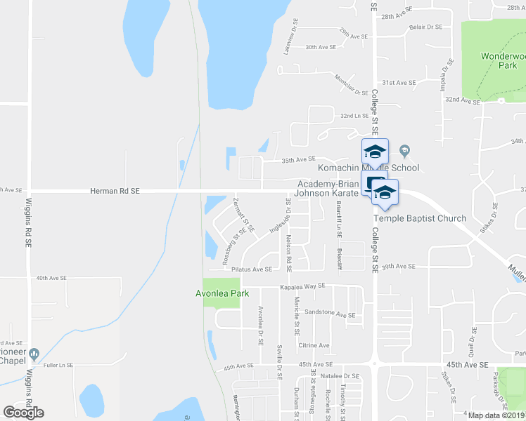 map of restaurants, bars, coffee shops, grocery stores, and more near 3933 Ingleside Drive Southeast in Lacey