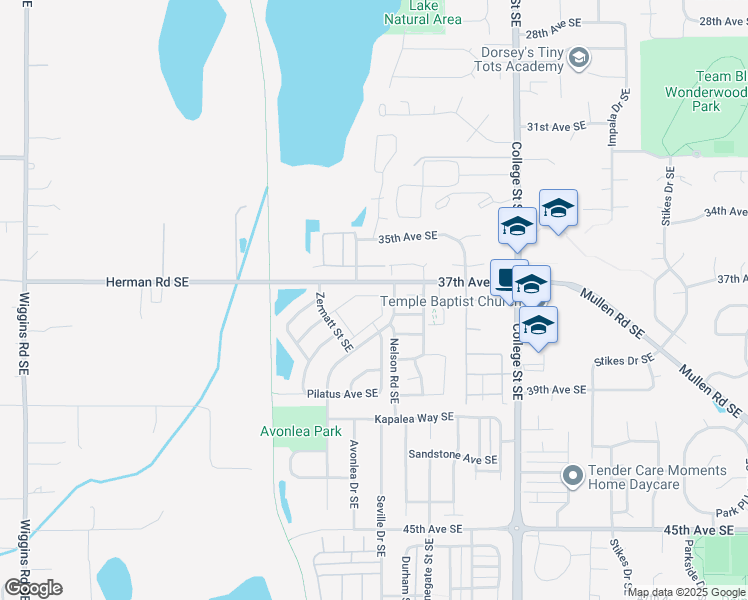 map of restaurants, bars, coffee shops, grocery stores, and more near 4287 Lakeview Lane Southeast in Lacey
