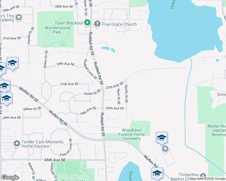 map of restaurants, bars, coffee shops, grocery stores, and more near 5718 37th Court Southeast in Lacey