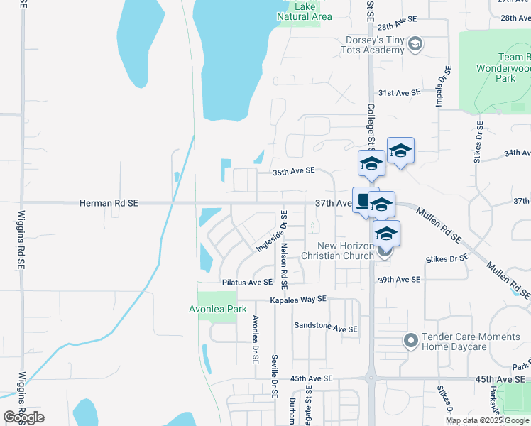 map of restaurants, bars, coffee shops, grocery stores, and more near 4287 Lakeview Lane Southeast in Lacey