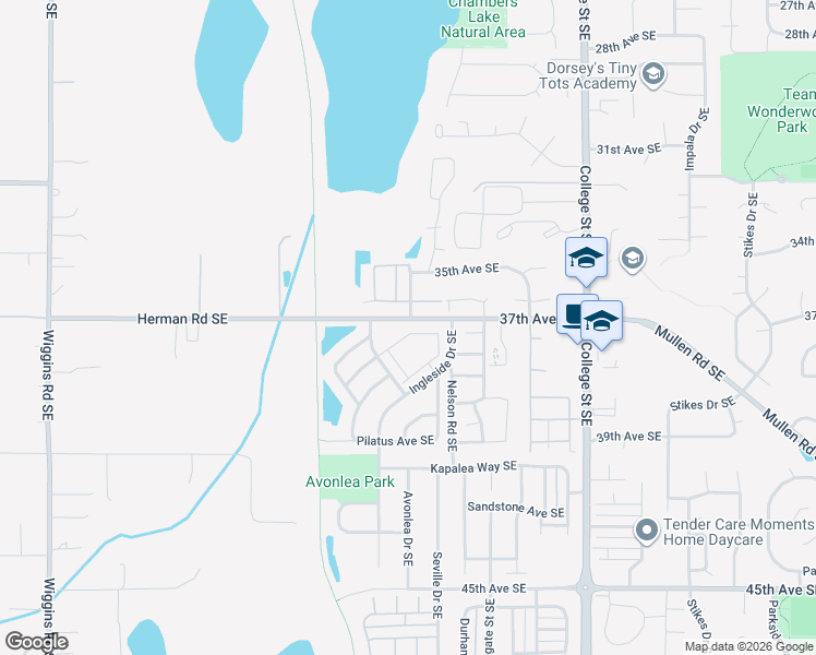 map of restaurants, bars, coffee shops, grocery stores, and more near 4300 37th Avenue Southeast in Lacey
