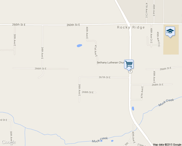 map of restaurants, bars, coffee shops, grocery stores, and more near 4011 267th Street East in Spanaway