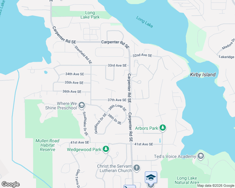 map of restaurants, bars, coffee shops, grocery stores, and more near 7311 36th Court Southeast in Lacey