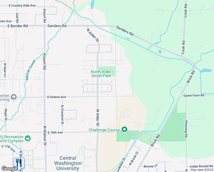 map of restaurants, bars, coffee shops, grocery stores, and more near 201 Brighton Loop in Ellensburg