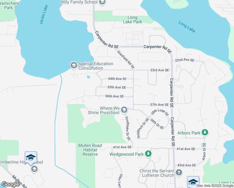 map of restaurants, bars, coffee shops, grocery stores, and more near 6902 36th Avenue Southeast in Lacey