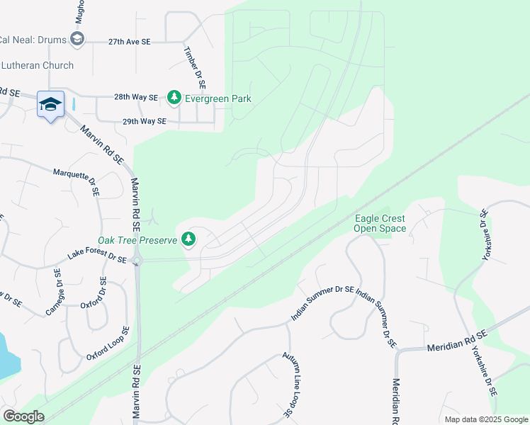 map of restaurants, bars, coffee shops, grocery stores, and more near 3422 Arrowroot Street Southeast in Lacey
