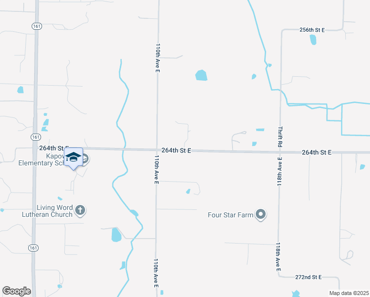 map of restaurants, bars, coffee shops, grocery stores, and more near 11115 264th Street East in Graham