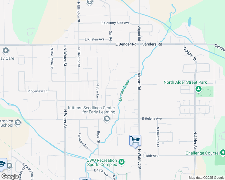 map of restaurants, bars, coffee shops, grocery stores, and more near 406 24th Avenue in Ellensburg